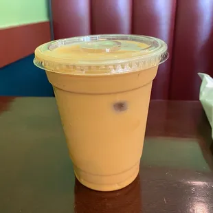 a plastic cup on a table