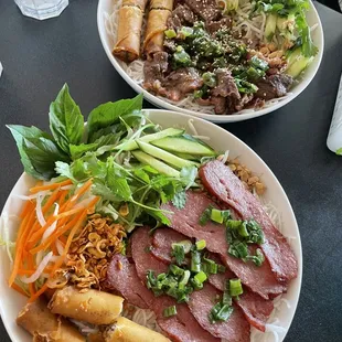 V5. Bun Bo Nuong Cha Gio top V3. Bun Tom Nuong Cha Gio bottom