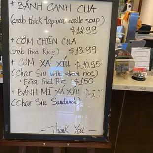 Special menu