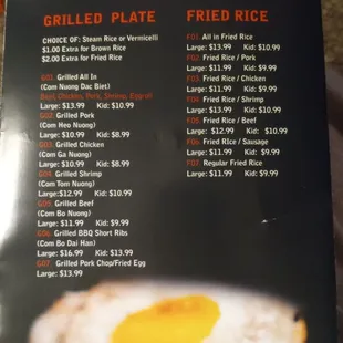 menu