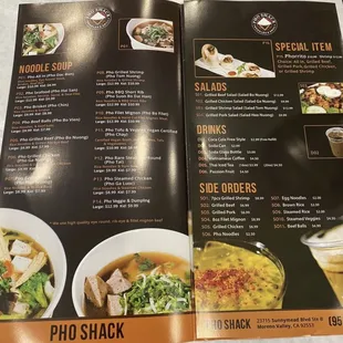 Pho Shack Noodles &amp; Grill - Most updated Menu (As of 05/2021)