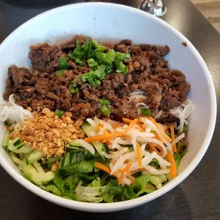 Wished it tasted as good as it looks. They forgot to include the fish sauce and the eggroll. (Grilled beef vermicelli)