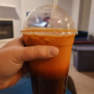 Thai tea, a little too bitter for me, I prefer it sweeter.