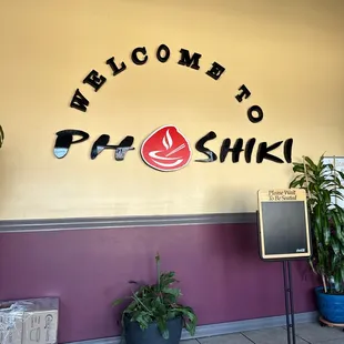 the entrance to the restaurant