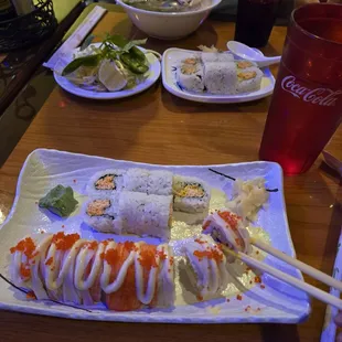 sashimi, sushi, sushi and sashimi, food