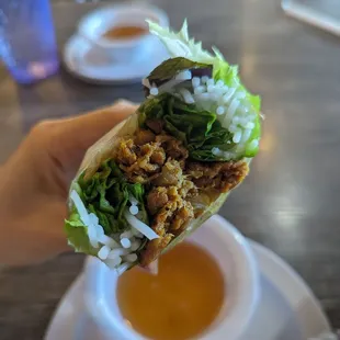 BBQ Pork Spring Roll inside