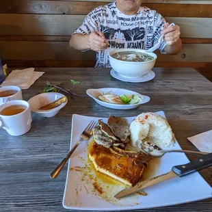 Pho and broken rice dish