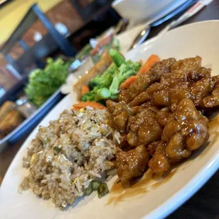 Orange chicken with fried rice