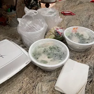 How all our food was nice packaged.