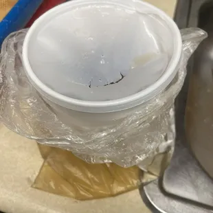 Broken plastic lid