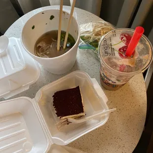 Rare Steak Pho - Tiramisu Cake - Boba Tea
