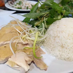 Hainan chicken rice with breast meat