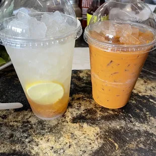 Soda xi Moui and Thai tea