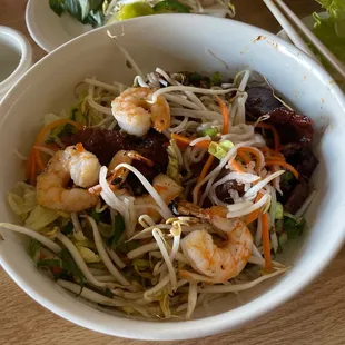 Swapped bean curd for grilled shrimp because it had hidden pork in it