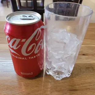 Canned soda, no dispenser.