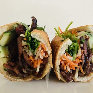 a sandwich cut in half on a plate