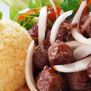 Shaken Beef paired with Butter Rice