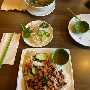 lemon grass chicken and chicken pho