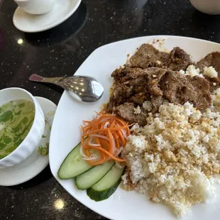 Lemongrass beef with rice
