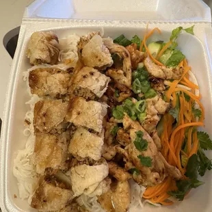 Bun combo with grilled chicken! Delish.