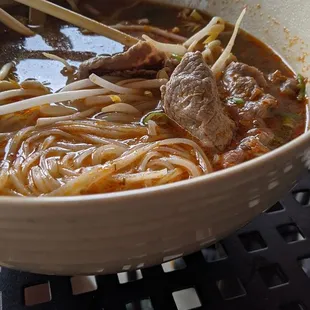 Spicy sate (lemongrass) pho with beefsteak