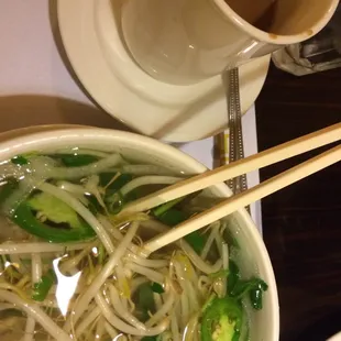 Chicken pho with Vietnamese coffee