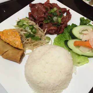 Shredded Pork, Pork Cake, Grilled Marinated Pork Over Rice