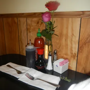 Condiments. Real roses!
