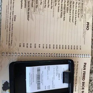 I ordered a veggie pho with extra veggies. Each item is more on my receipt than the menu