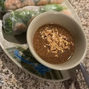 Spring rolls with peanut sauce