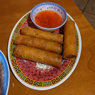 Egg Rolls with sweet and sour sauce