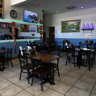 the inside of a restaurant