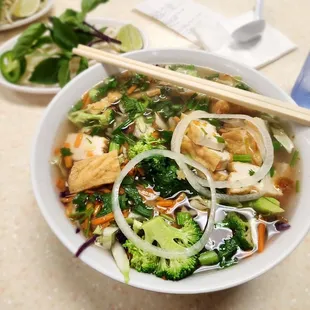 Vegetable and tofu pho