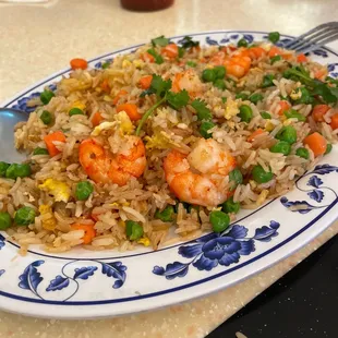 Shrimp fried rice-- filling, tasty and really generous portions!