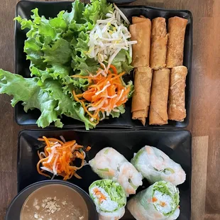 Egg Rolls and Shrimp Spring Rolls
