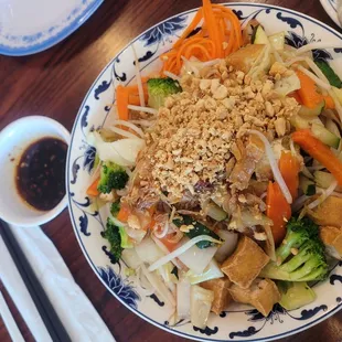 Vegetarian Tofu Vermicelli Noodle Bowl