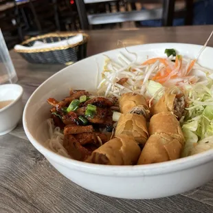 a bowl of food on a table