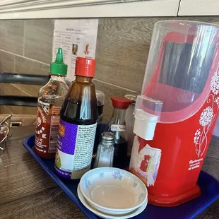 Condiments and utensils
