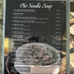 Soup Menu