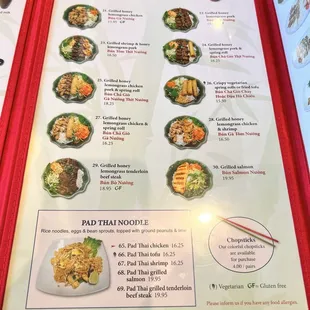 ramen and noodles, menu