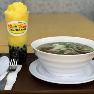 P11. Pho Grilled Pork Mango Slushie with Boba