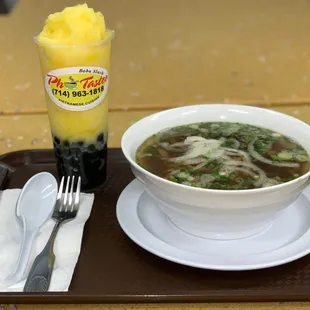 P11. Pho Grilled Pork Mango Slushie with Boba