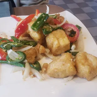 Salt and Pepper Tofu (this shows maybe half the dish;  we were hungry and dove in, later thinking to snap a pic)