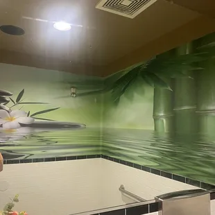 Mural in bathroom.