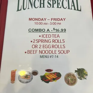 Menú Lunch Special