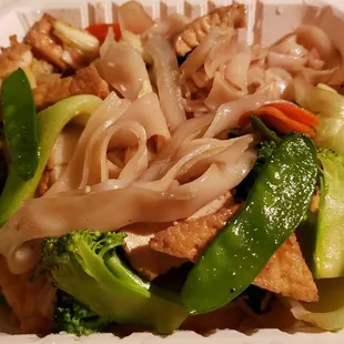 V2 Pho ap chao chay (~$13). Despite "pho" in name, it's more a noodle stir fry in a liquidy sauce. It was fine, but not savory (semi-sweet).