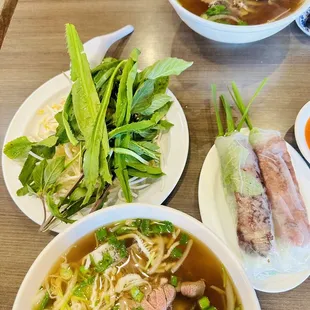 Popular beef and nem nướng cuốn in Phở tàu bay.