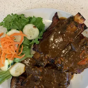 Halal Beef Short Ribs with sauce.