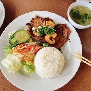 61. Grilled Shrimp and Pork over Rice