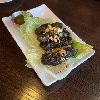 Grilled Beef Rolls Wrapped in Grape Leaves